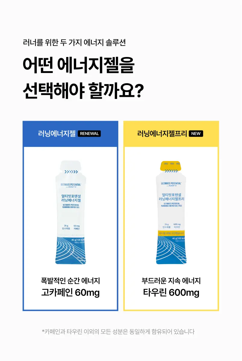 [운동전필수템/애플망고맛] 얼티밋포텐셜 러닝 에너지젤 40gX6포 (카페인 프리/카페인) 상세페이지 5